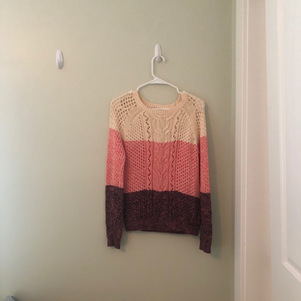 Pink color block sweater!